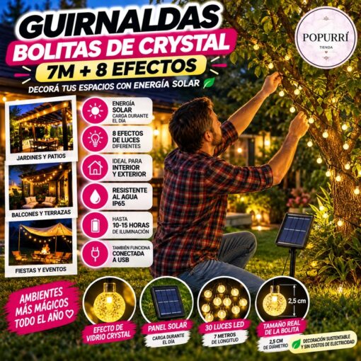 Guirnaldas Bolitas de Crystal 7M + Efectos