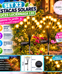 Set x 2 Ramos Estacas Luciernagas Solares LED